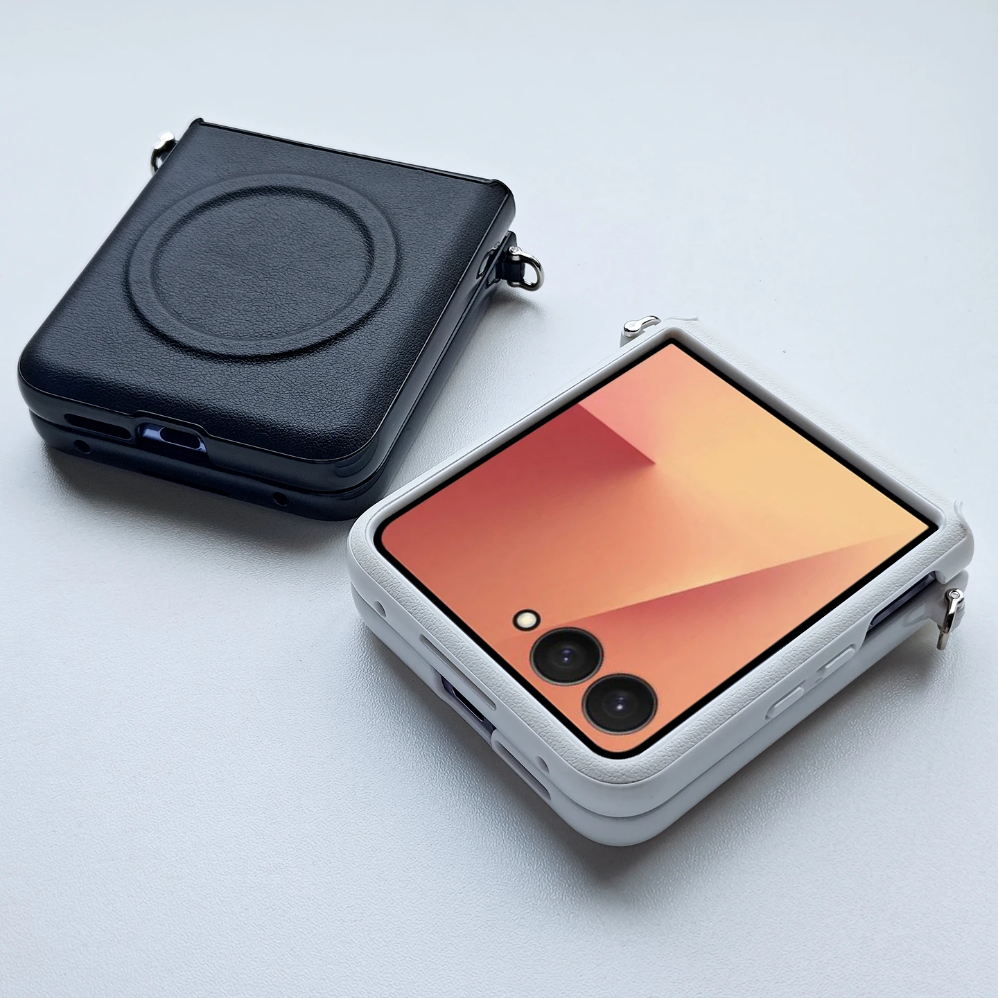 Для Zflip7 Z Flip7Fe кожаный чехол с магнитной поддержкой, чехол для беспроводной зарядки для Samsung ZFlip6 zflip5, чистый цвет, защита объектива