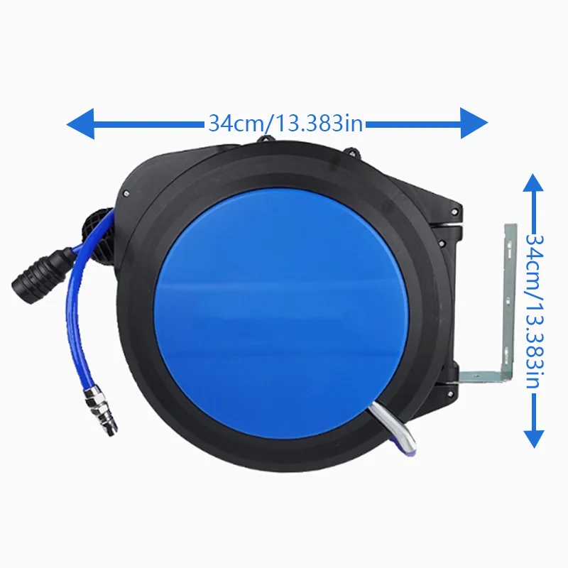 32.8FT Automatic Retractable Air Hose Reel Sand-Filled Durable Industrial Air Compressor Organizer for Garage And Workshop