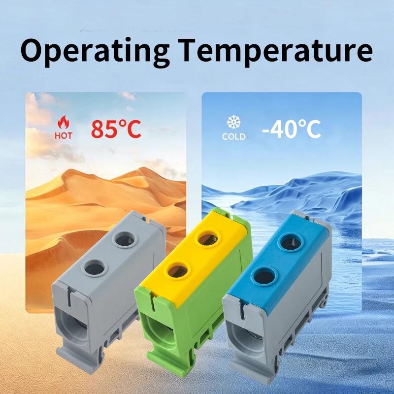 JHT5-50 Rail Type Wiring Terminal Card Flame Retardant Power Distribution Track Junction Box Connector for Installation