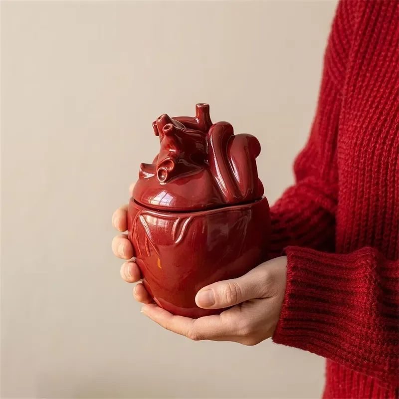 Nicole Sculpted Heart Candle Jar with Lid Molds for Plaster or Cement DIY Candle Vessel Molds for Concrete Home Decoration view 3