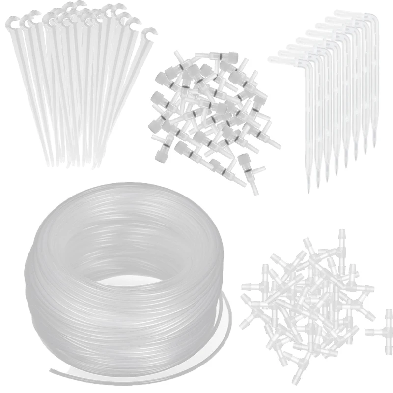 Przezroczysty 1/4 ''zakręt strzałka kroplownik regulujący zestaw do nawadniania mikro kroplowego złącze wody ogrodowej 4/7mm wąż kroplownik szklarnia