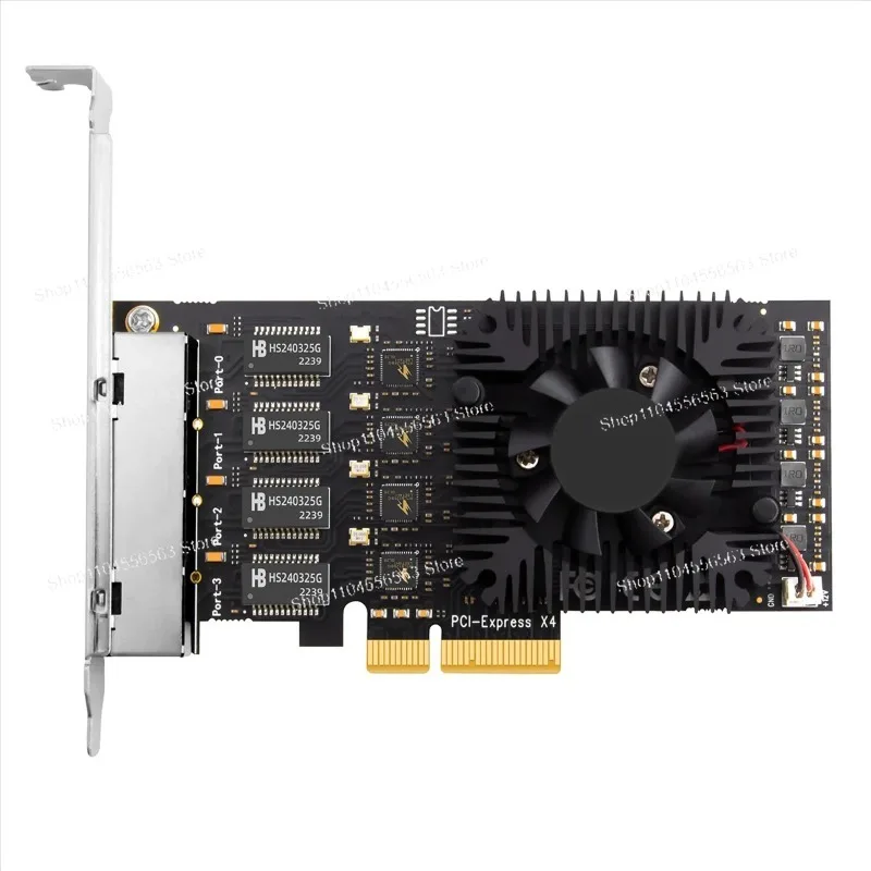 L69A 4-Port PCIE POE Network Card - 2500Mbps Gigabit Industrial Ethernet Adapter (8125BG Chip, 20G PCIE X4)