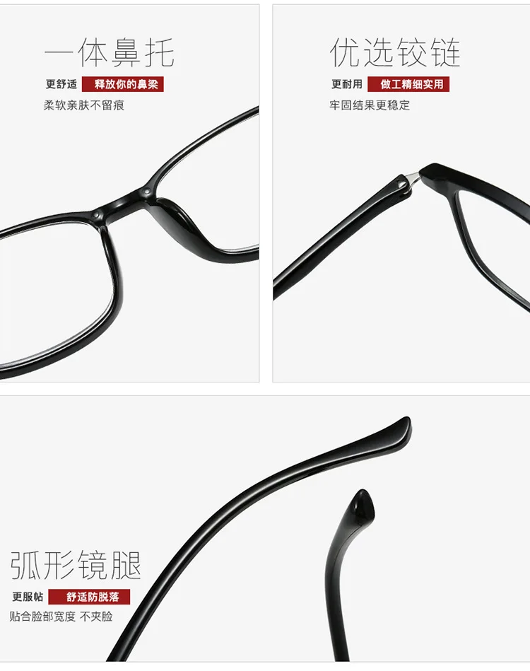 Transparente Quadratische Computer Brille Rahmen Frauen Männer Anti Blau Licht Rechteck Brillen Blockieren Optische Spektakel Brillen – Detail 5