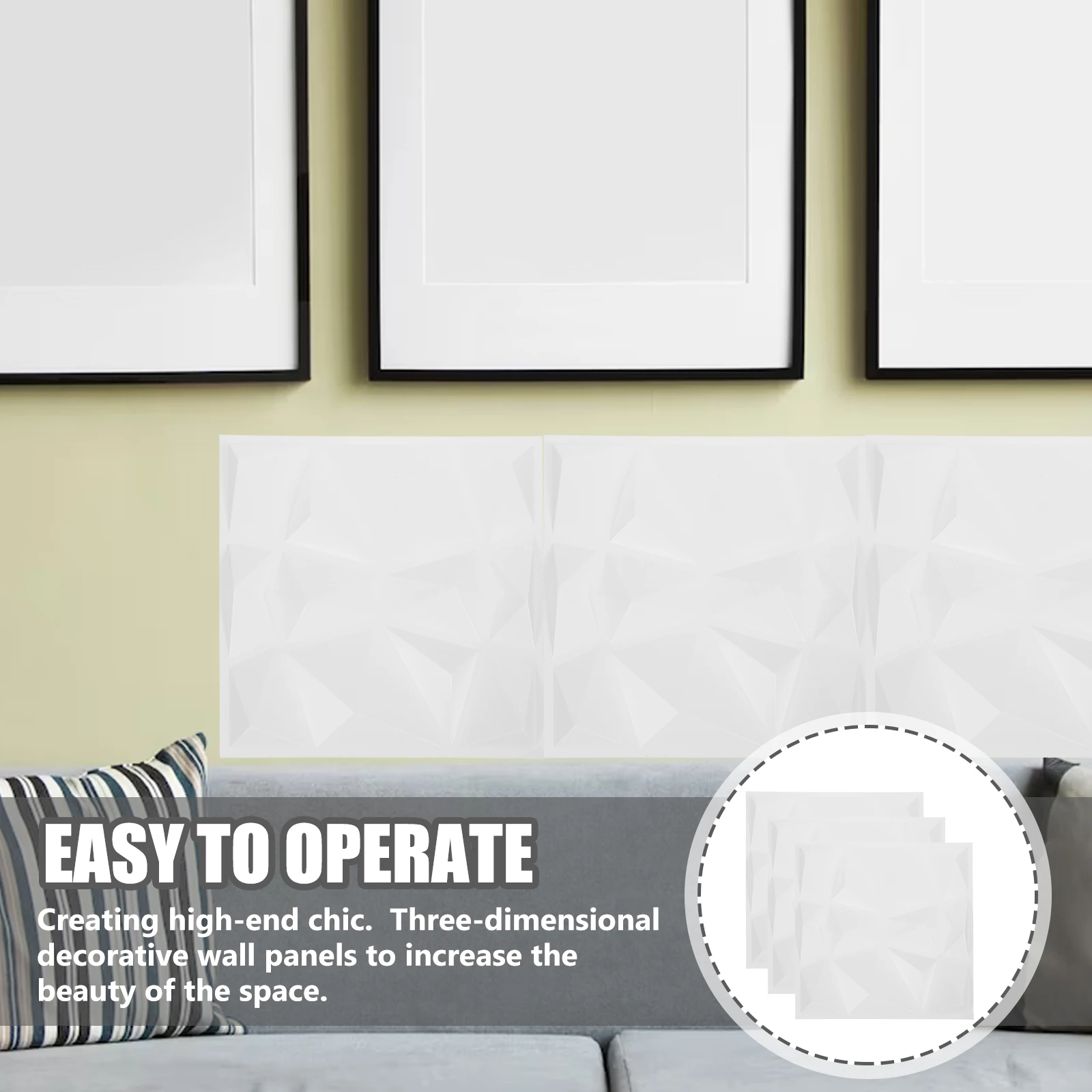 3D Decorative Wall Panels Textured Interior Self Adhesive Kit Panelling Decoration