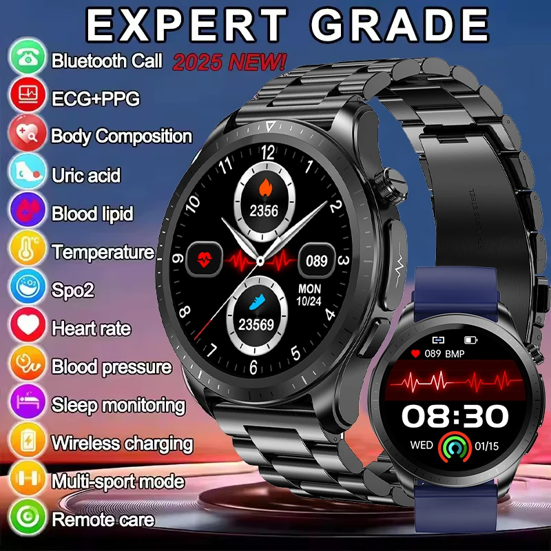 Gejian saúde relógio inteligente ecg ai assistente freqüência cardíaca oxigênio no sangue monitoramento de pressão arterial bluetooth chamada ip68 smartwatches