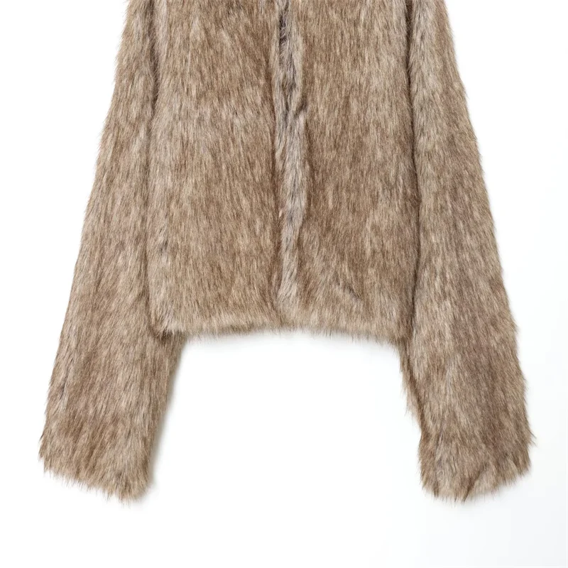 2025 Fall Fashion Trendy Sexy Women's Faux Fur Short Jacket Outerwear