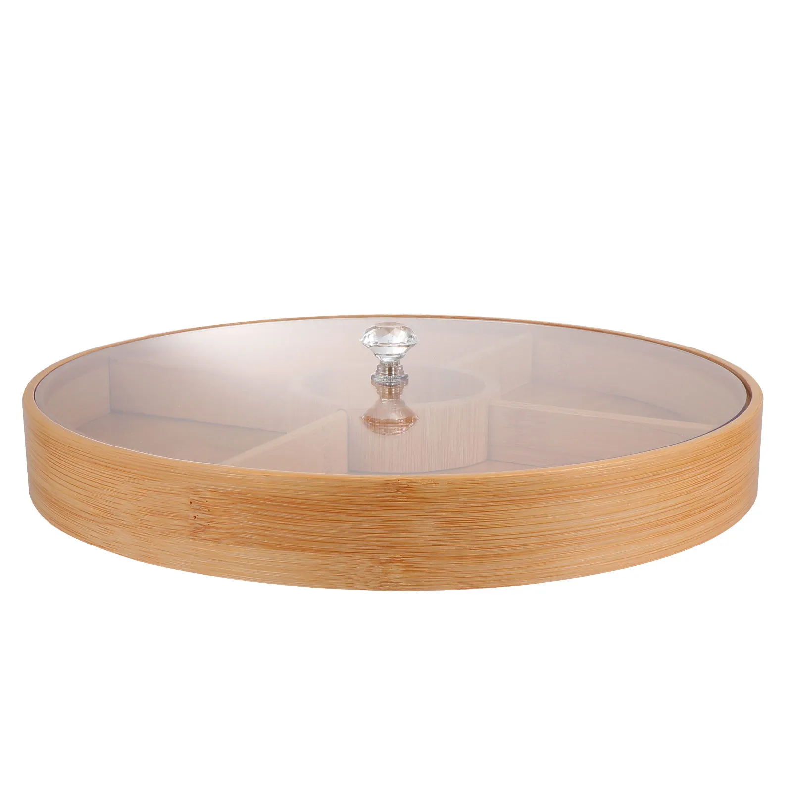 

Containers for Food Bamboo Nut Dish Tray Nuts Serving with Lids Platter Dry Fruit Khaki Candy