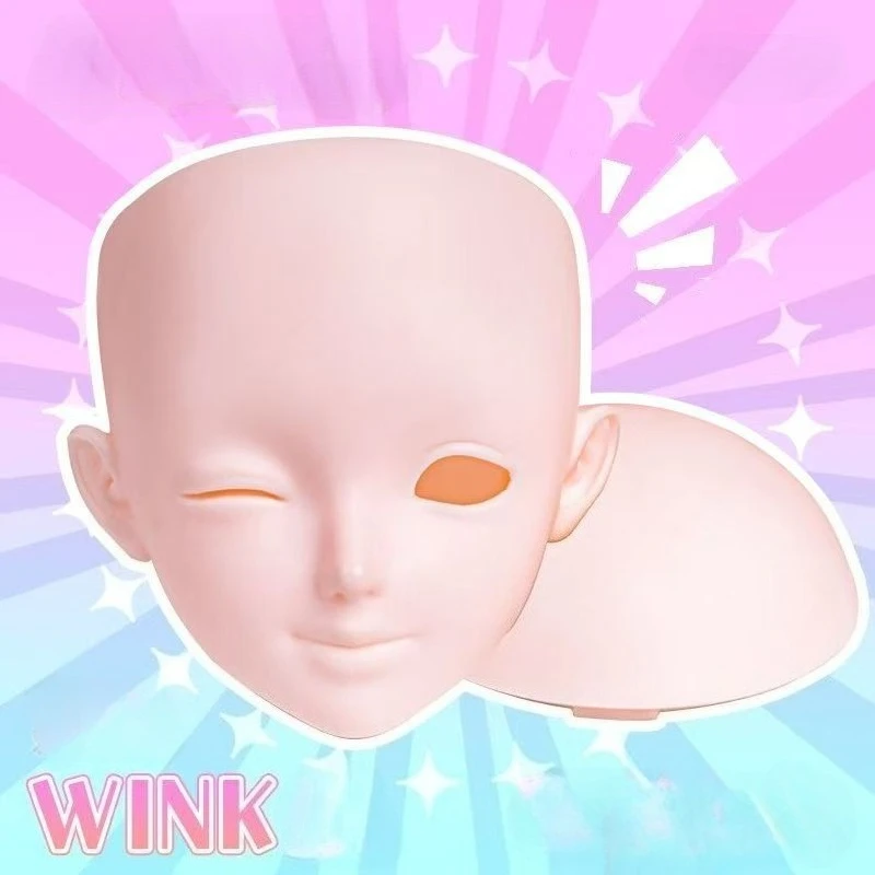 

White / Pink Skin Wink Head for Yeluoli 57cm Doll 1/3 Bjd Accessories No Makeup
