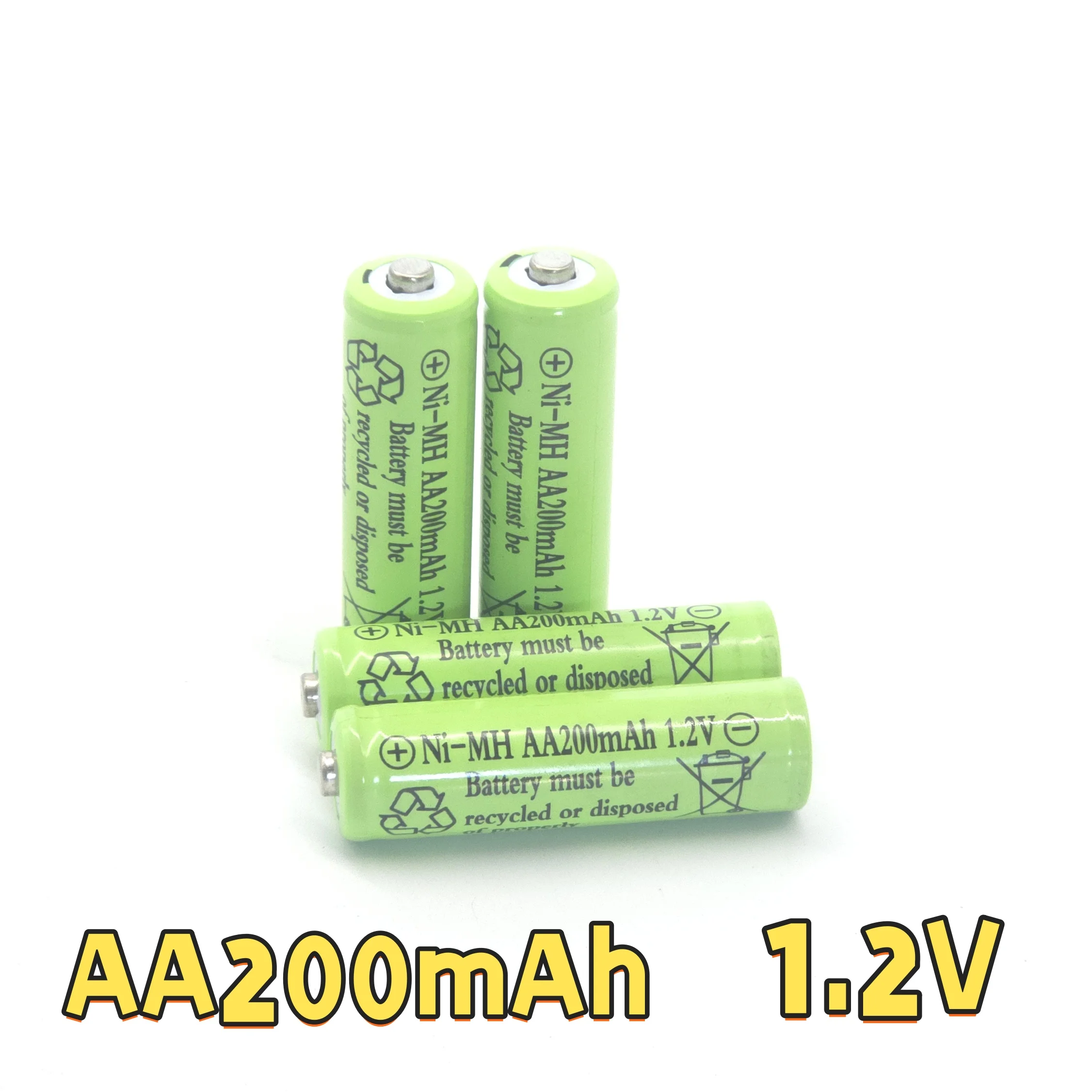 Batterie Ni-MH AA 200 mAh 1,2 V | Charge rapide 2A, compatible avec les lampes de poche/lumières solaires