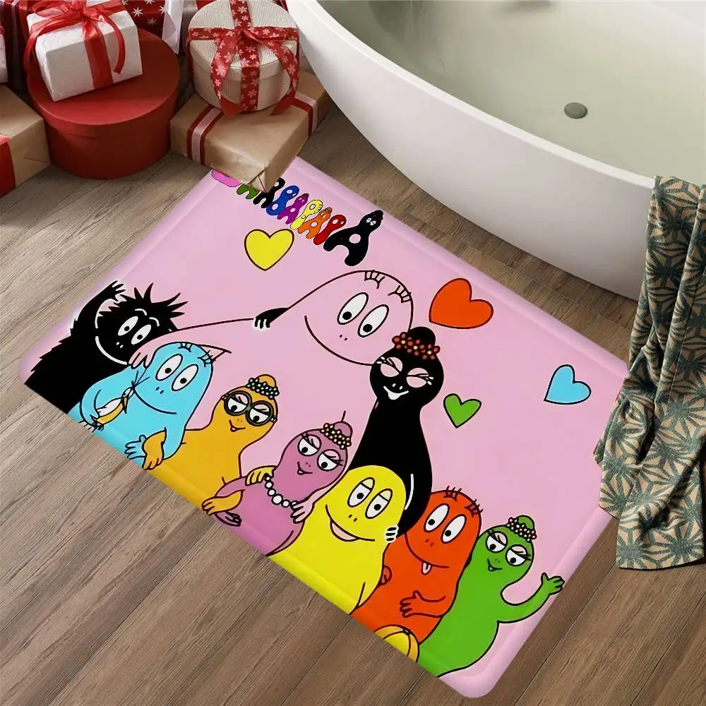 Anime Cartoon B-Barbapapa Bathroom Mat Room Bedroom Decoration Balcony Anti-Slip Doormat Living Room Welcome Rug
