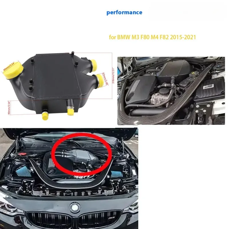 Dual Pass Top Mount Performance S55 Intercooler Compatible with BMW M3 F80 M4 F82 2015-2021 Water To Air Charge Cooler