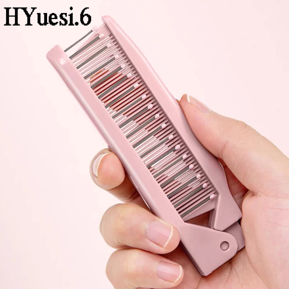 2 In 1 Folding Comb Portable Anti Static Double-Headed Hair Brush For Women Girls Travel Hairdressing Tools