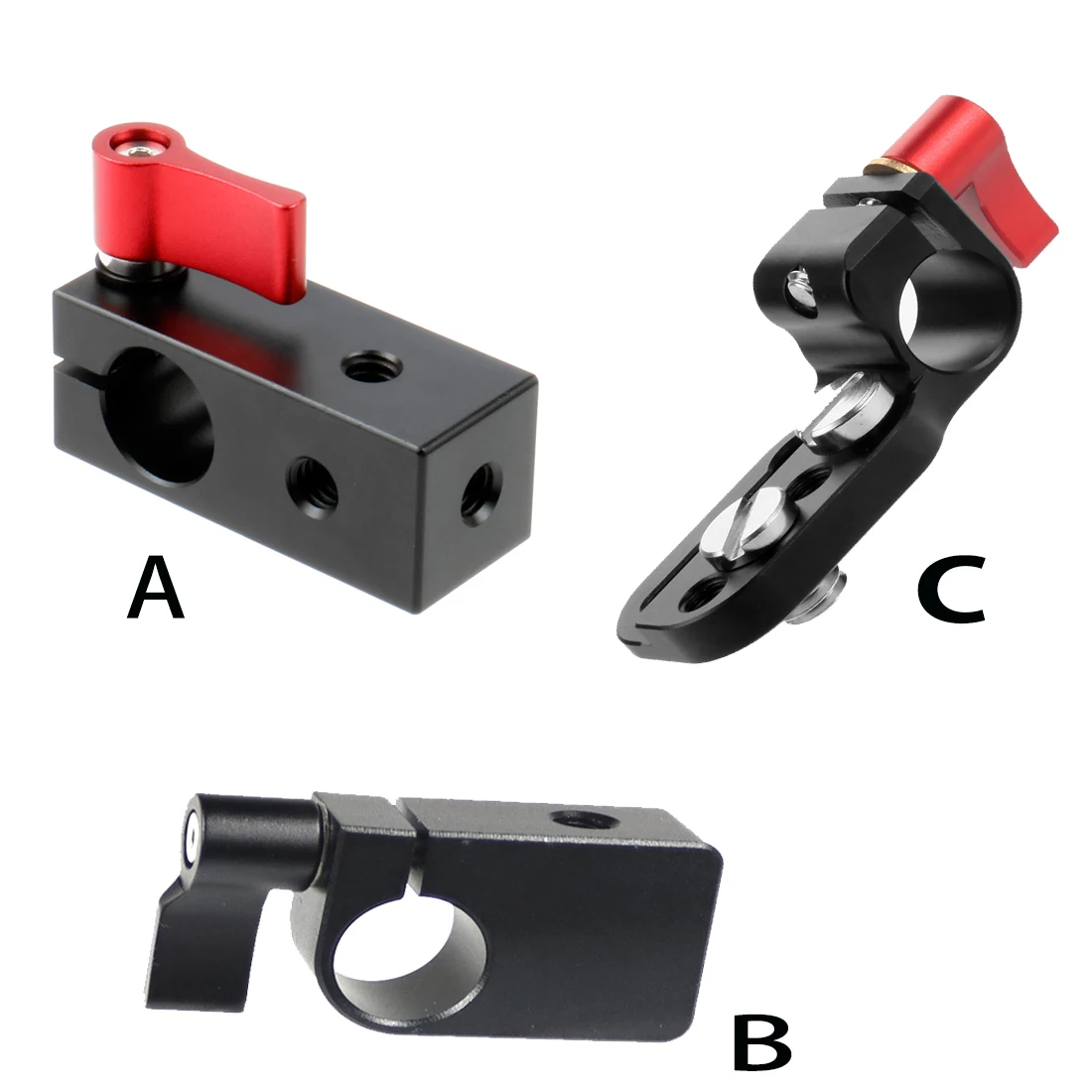 Einzel Rod Clamp 15mm Schiene Stecker Adapter Halterung mit 1/4 "-20 Gewinde Kalten Schuh Halterung für DSLR käfig Rig Mikrofon Licht Halter – Detail 1