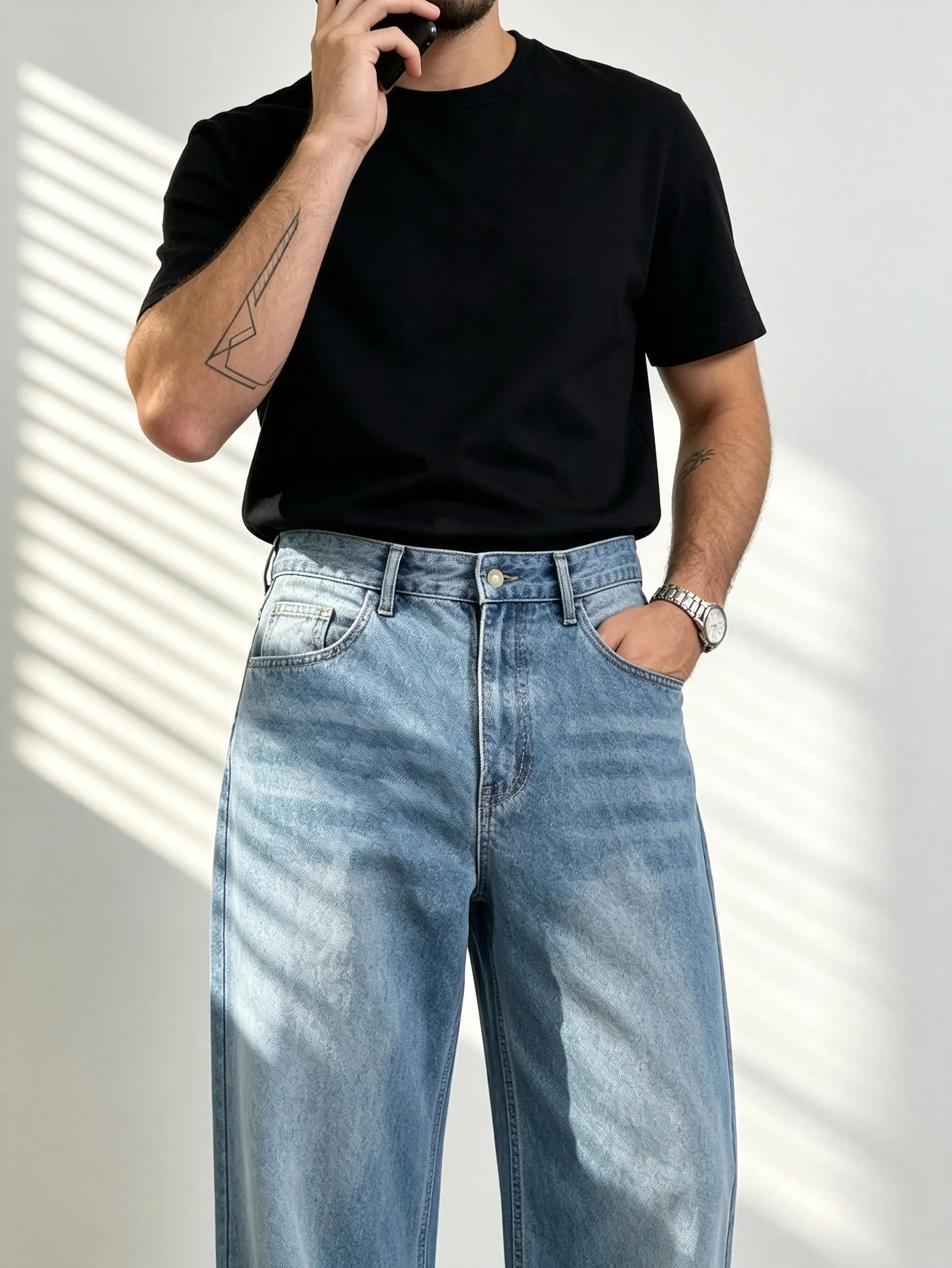 Retro Y2K Trendy American Street Wide Leg Stretch Denim Trousers Five-Pocket Soft Cotton, Cool Urban Streetwear, Sweet Anniversa
