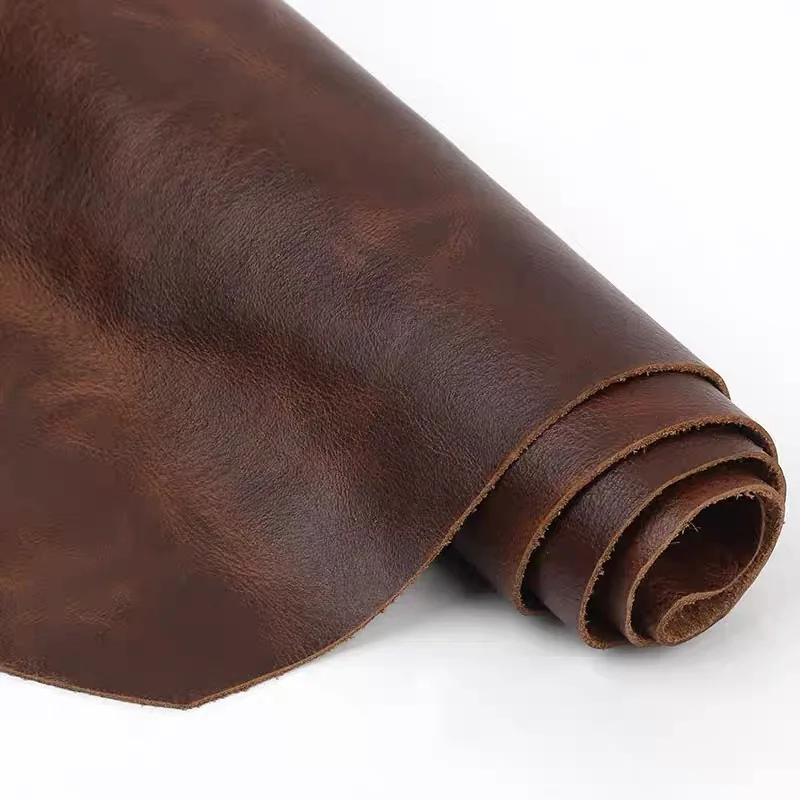 

Коричневая воловья кожа, цельное ретро-сиденье с тонким зерном, ремонт диванной скамейки, верхний слой кожи, материал из воловьей кожи с маслом и воском