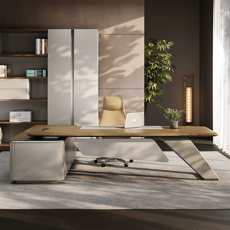 

Modern Luxury Wooden Office Desk Workstation Table Designs Ceo Boss High Tech Executive Ceo Desk Office Furniture