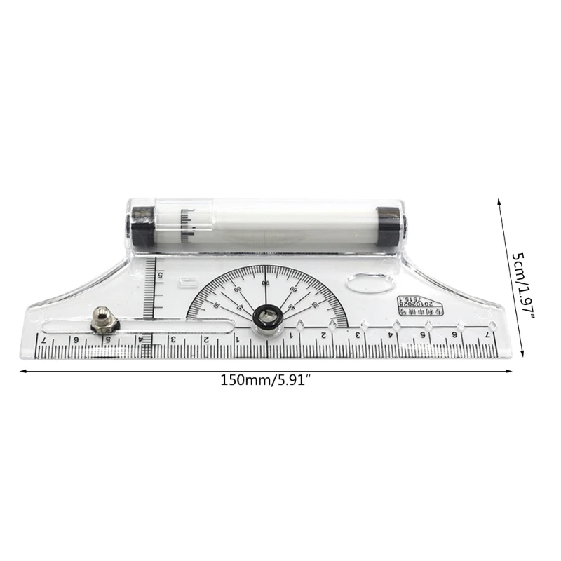 Pulley Centering Ruler Clear Professional School Household Craftsmen Protractor