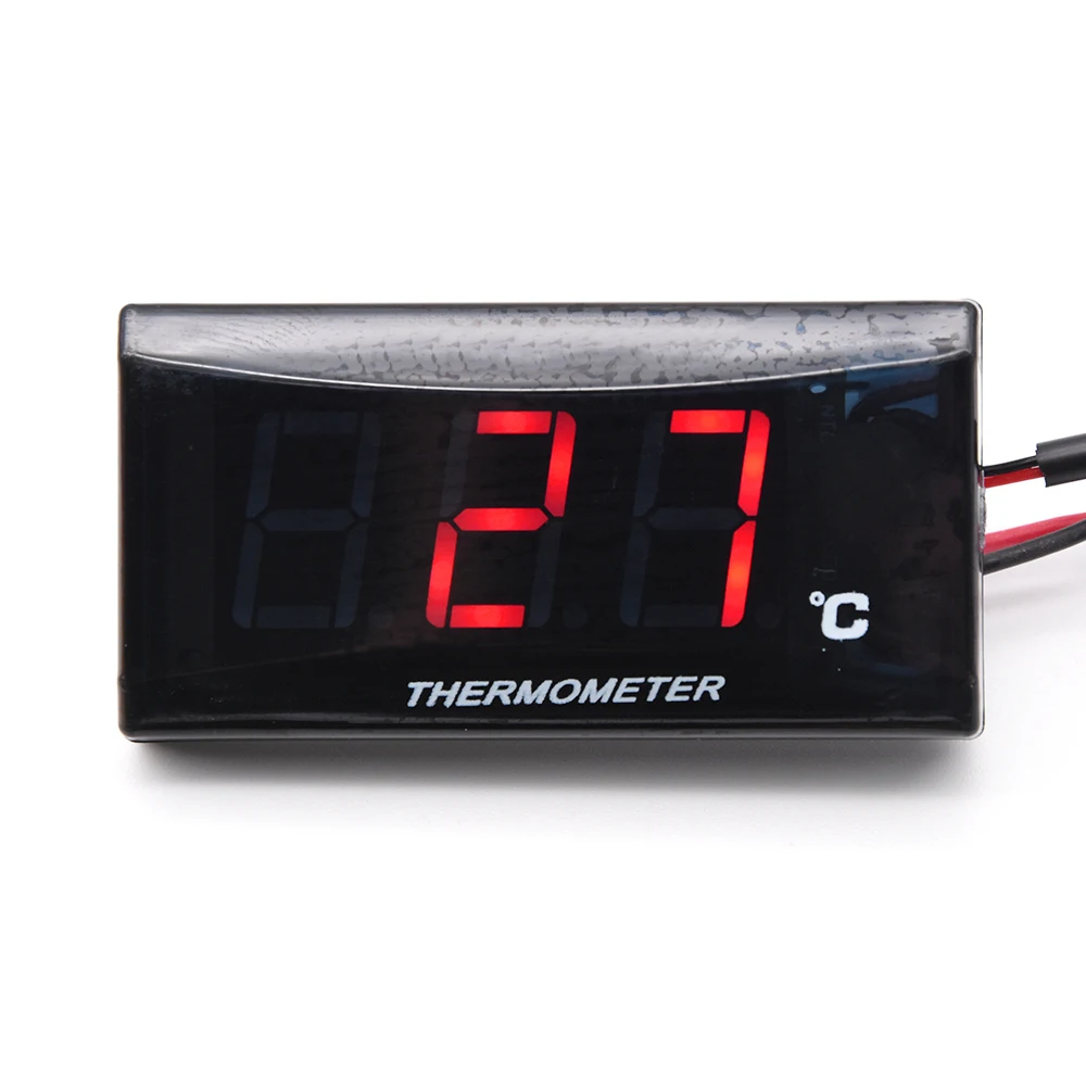 Motorcycle Thermometer Monitor Water Tank Retrofit Temperature Meter Indicator Warning With Sensors LCD Digital Temp Gauge