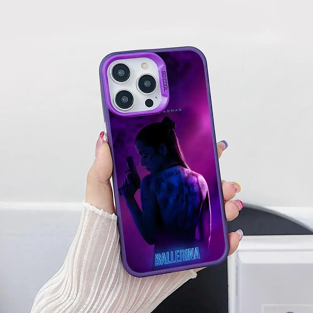 Funda para Teléfono Ana de Armas para iPhone 17 16 15 14 13 12 11 X XR XS Air Pro Max Plus, Color Morado, Plateado y Multicolor