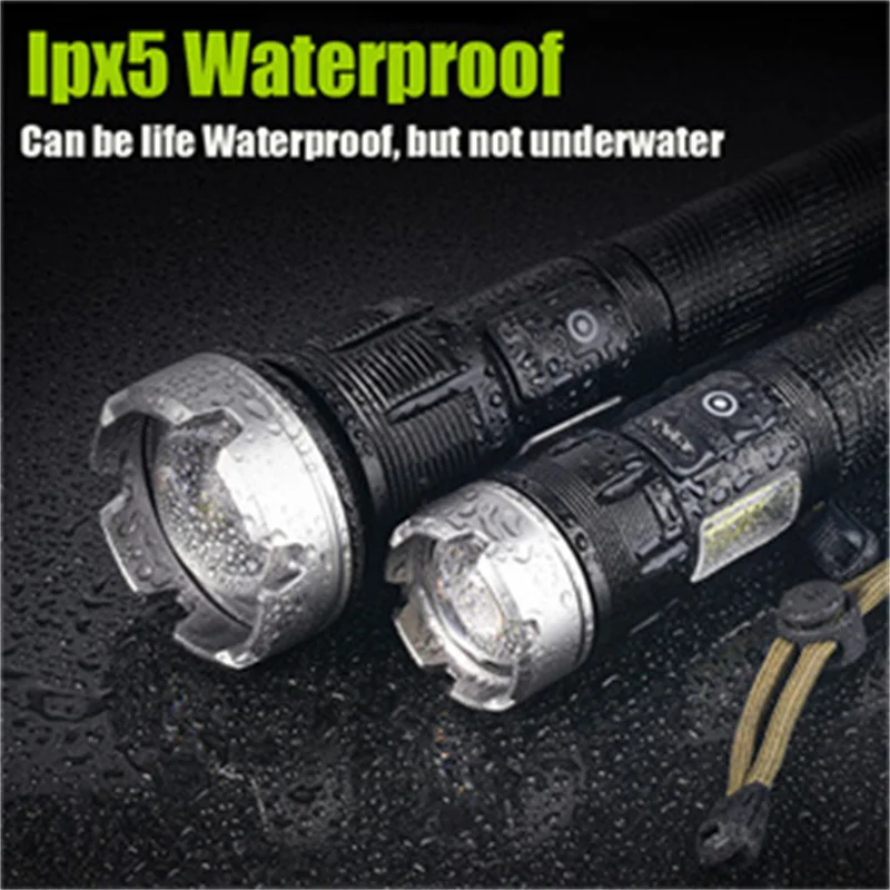 2000Meters 36Cores XHP360 Powerful Flashlight 26650 USB Rechargeable Flash Light Zoomable Tactical Torch LED flashlight Lantern