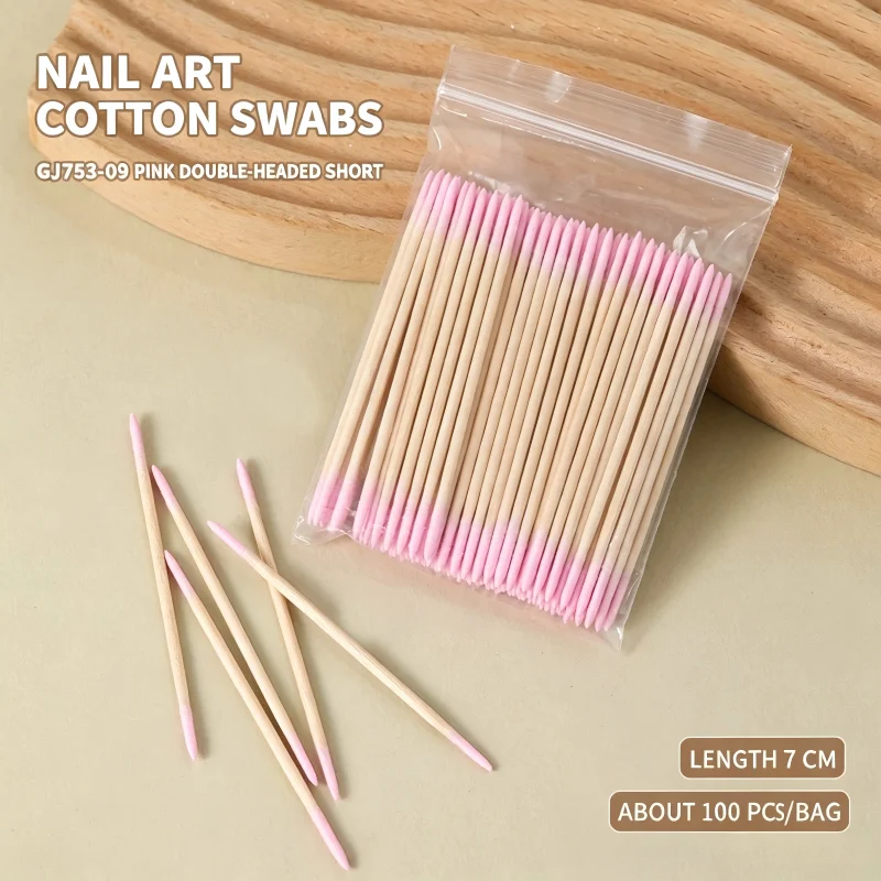 100/300/500 Pcs Double Pointed Cotton Swab Embroidery Makeup Eyebrow Trimming Eyeliner Superfine Disposable Cotton Swab