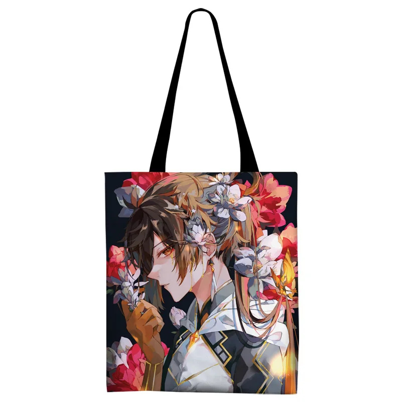 Genshin Impact Canvas Tote Bag Flower Version Sumeru Venti Cyno Dehya Wanderer Kazuha Alhaitham Baal Shopping Handbag