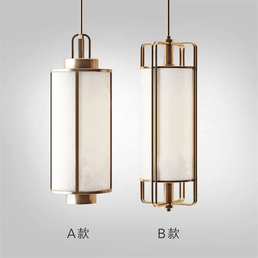 New Chinese style white fabric lantern pendant lights luxury single corridor aisle lamps tea room restaurant bar hanging lights