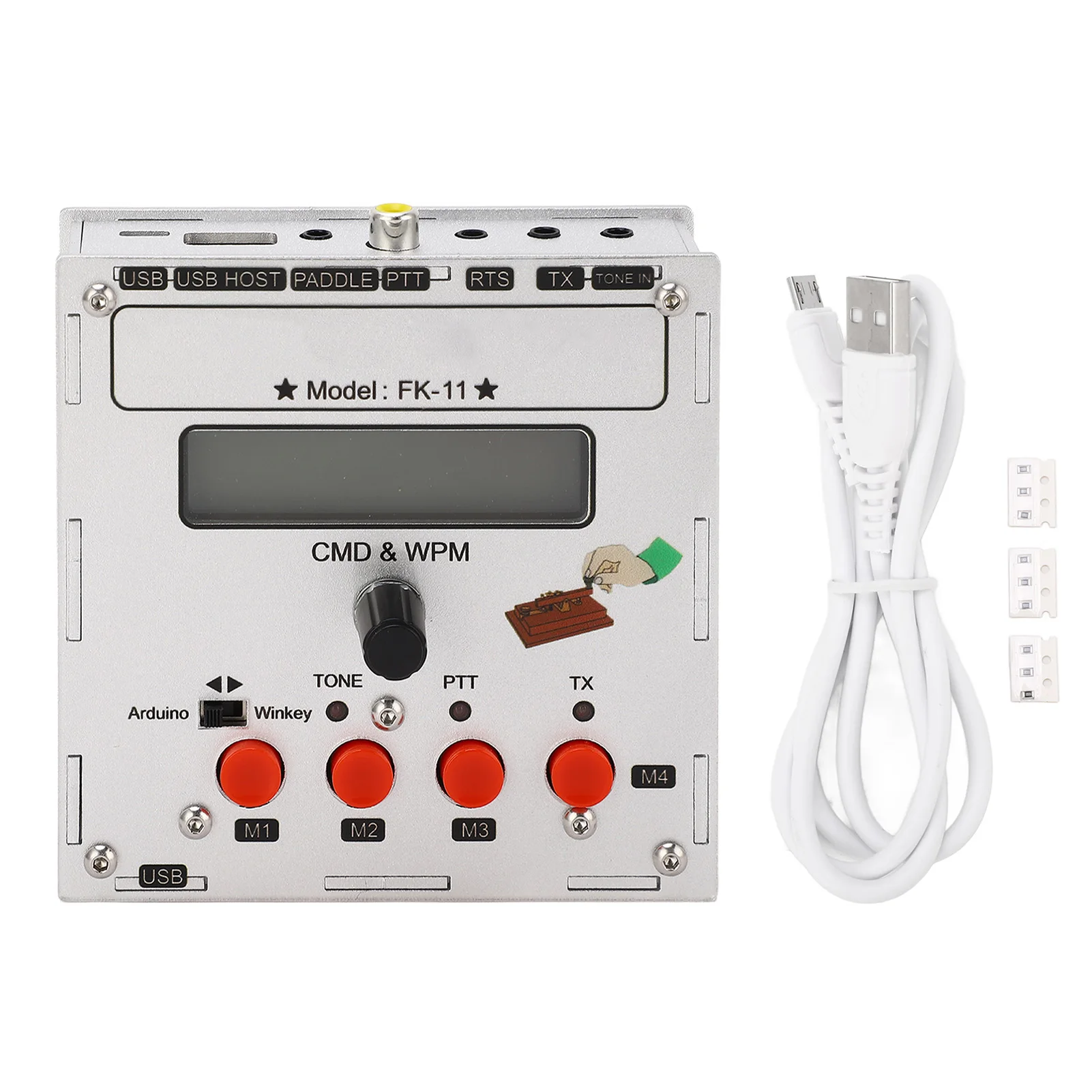 Modul Keyer K3NG K3NG Keyer Sumber Terbuka CW Morse Aluminium Aloi K3NG Keyer untuk Tampilan LCD Keyboard K3NG Alat Keyer Keyer