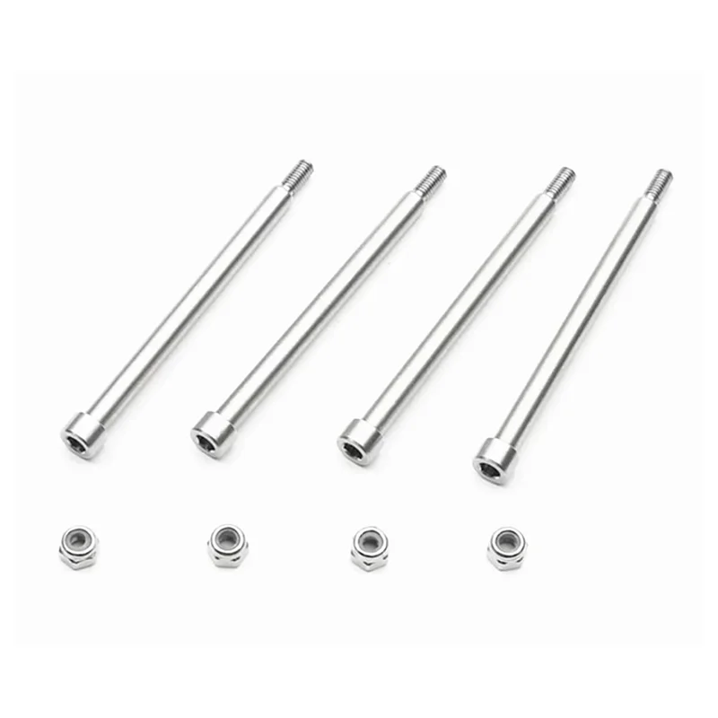 

AB47-4Pcs Steel 4X56mm Threaded Hinge Pins A-Arm Pins 70510 & M3 Nut For 1/5 X-Maxx XMAXX RC Car Upgrades Part