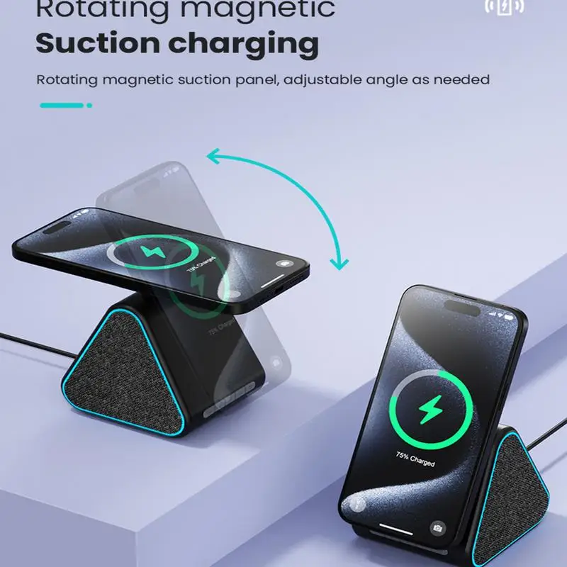 Wireless Charger With Speaker Phone Charging Stand Cell Phone Stand Quick Charge Wireless Charger Wireless Speaker For Fast
