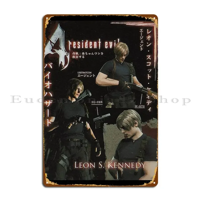 Leon Kennedy Character Poster Metal Plaque Poster Mural Cinema Personalized Create Pub Mural Tin Sign Poster