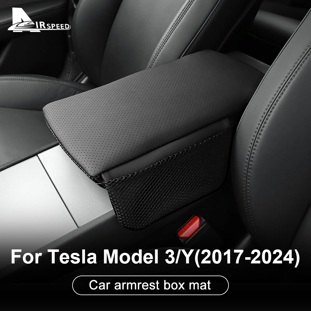 Bracciolo in pelle per Tesla Model 3 Model Y 2017-2023 Model3 Highland 2024 Center Console Panel Cover protettiva accessori