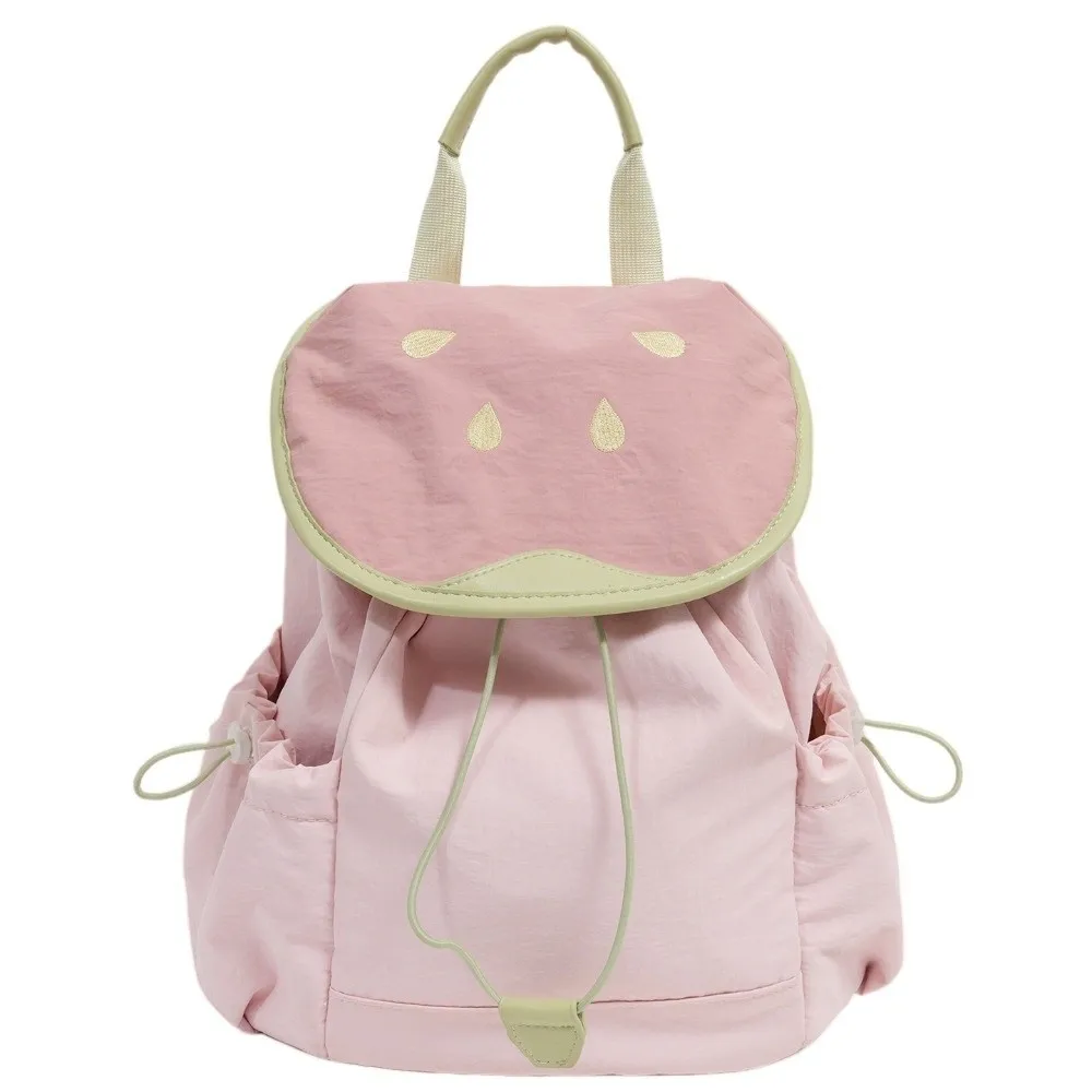 Fashion Dopamine Color Drawstring Backpack Large Capacity Fruit Shoulder Bag Korean Style School Bag Hiking