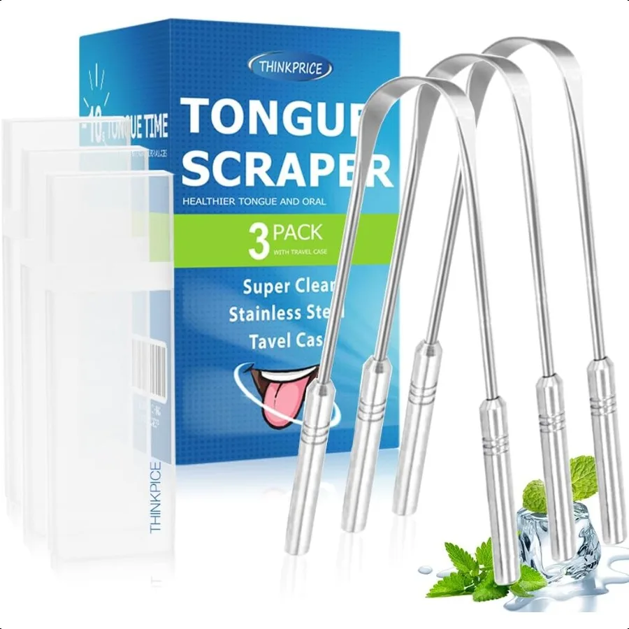 

Tongue Scraper for Adults kids Medical Grade Stainless Steel Tongue Cleaner for Oral Hygiene Bad Breath