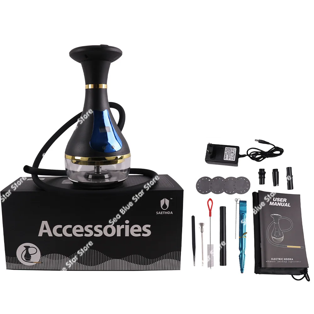 European and American high-end electronic hookah, cross-border new LED screen electronic atomizer big smoke smart hookah