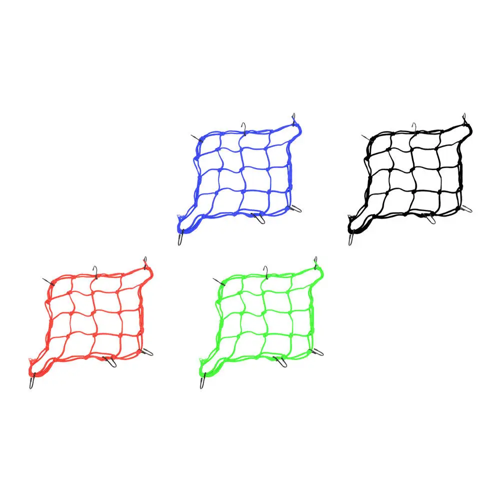 

4Pcs Premium Elastic Motorcycle Cargo Net Bike Luggage Stretch Net with Abrasion-Resistant Rubber Band for Rear Seat Tank