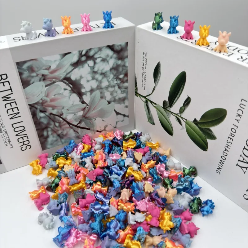 3D-Druck Spielzeug Mini-Pony Schreibtisch-Deko 3D-Druck Tiere Kreative Heim- und Bürodekoration Druckfiguren Überraschungsbox Geschenk Actionfigur