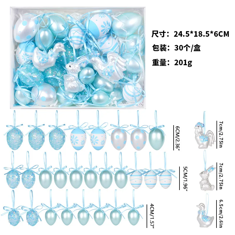 

30 шт. смешанные пасхальные яйца кролик цыплята украшения пасхальное дерево кулон украшения для дома DIY Декор для вечеринки Пасхальная подарочная коробка