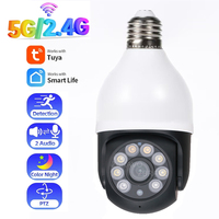 Tuya Smart Life 5MP 5G Bulb E27 WiFi Camera Waterproof PTZ IP CCTV Outdoor Night Vision 3MP Security Video Surveillance Camera