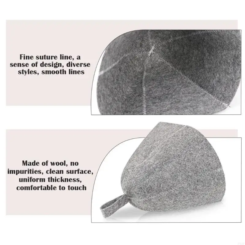 F92F 2Pieces Sauna Hat Set Comfortable Sauna Caps Travel Sauna Hat High Absorbency Felt Texture Perfect for Spa and Sauna Use