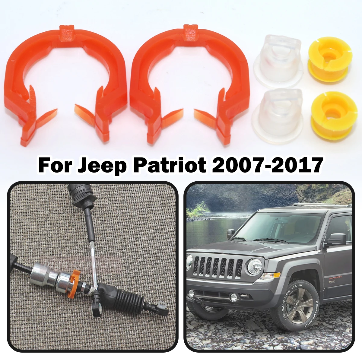 

For Jeep Patriot 2007 - 2017 Auto Gearbox Pull Head Gear Shift Lever Cable Line Sleeve Transfer Case Shift Cable Retainer Clip