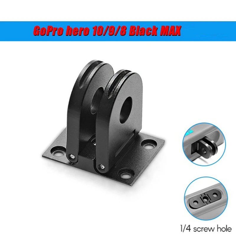 Adaptador de montaje de trípode para cámara de acción, Base de montaje para Gopro Hero 10/9/8/Max, orificio de 1/4 pulgadas, adaptador de monopié, 2 juegos