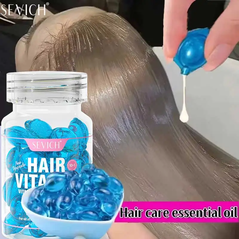 SEVICH Keratin Hair Capsules 30pcs Moroccan Agam Vitamin Oil Hair Care Essence Anti Hairs Loss Repair Damaged Hair Repair Serum