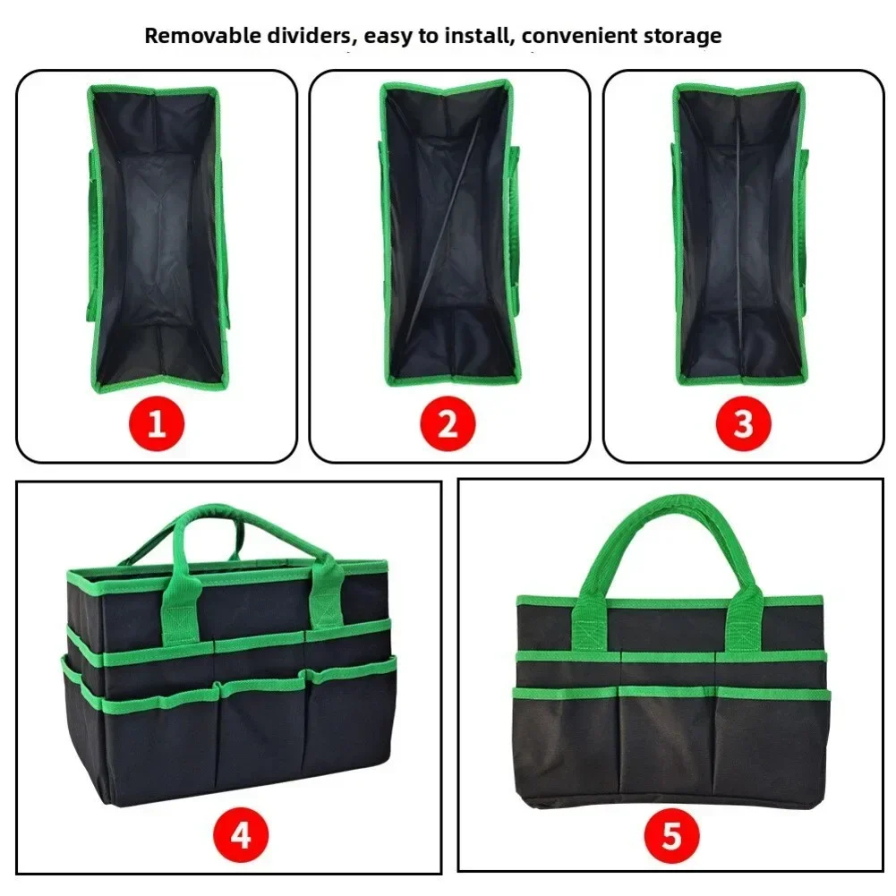 1pc Heavy Duty Wide Mouth Tool Bag With Pockets Tool Organizer For Men's Tool Storage And Transport Garden Tool Bag Storage Bag