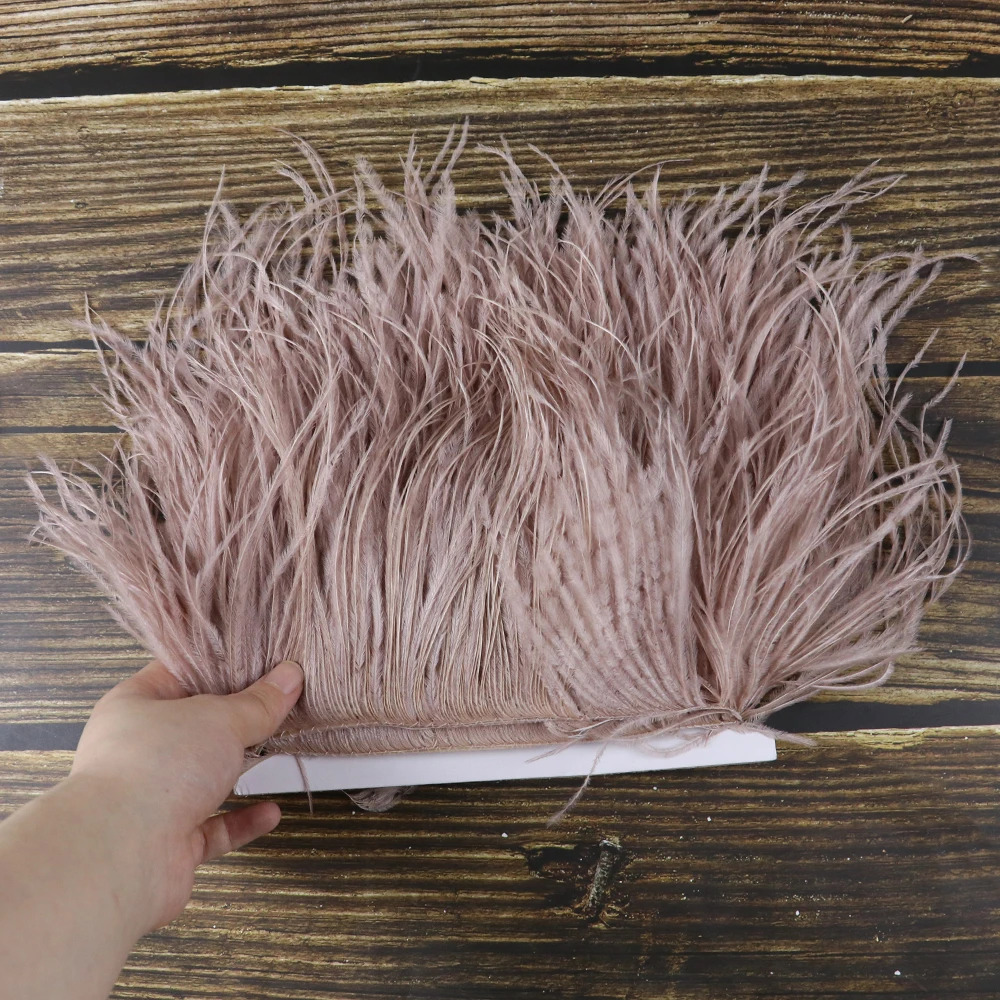 High Quality Ostrich Feather Trim Fringe Long Ostrich Feather Ribbon Trimming for Party Dress Sewing Wedding Accessories 10-22cm