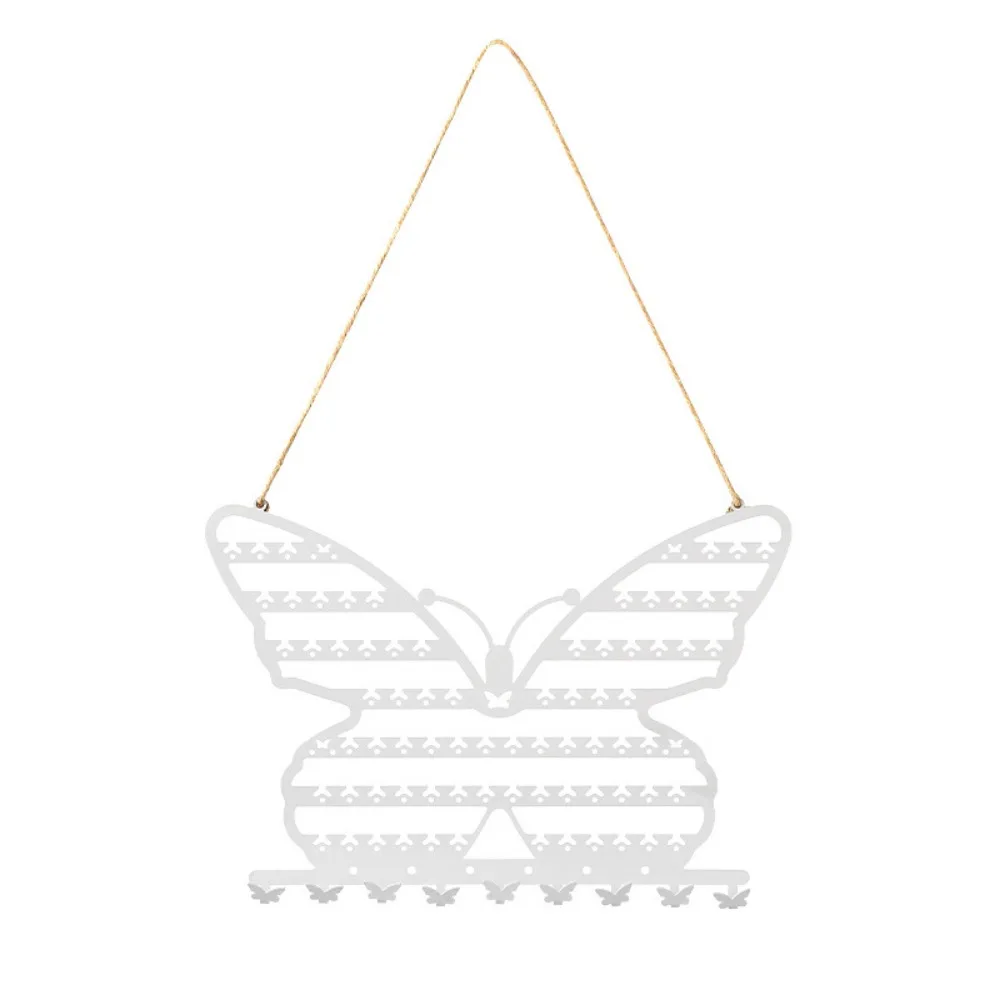 Butterfly Shape Metal Butterfly Jewelry Storage Rack Hollow 7 Layers Butterfly Necklace Wall Holder with Hooks Multi-Function