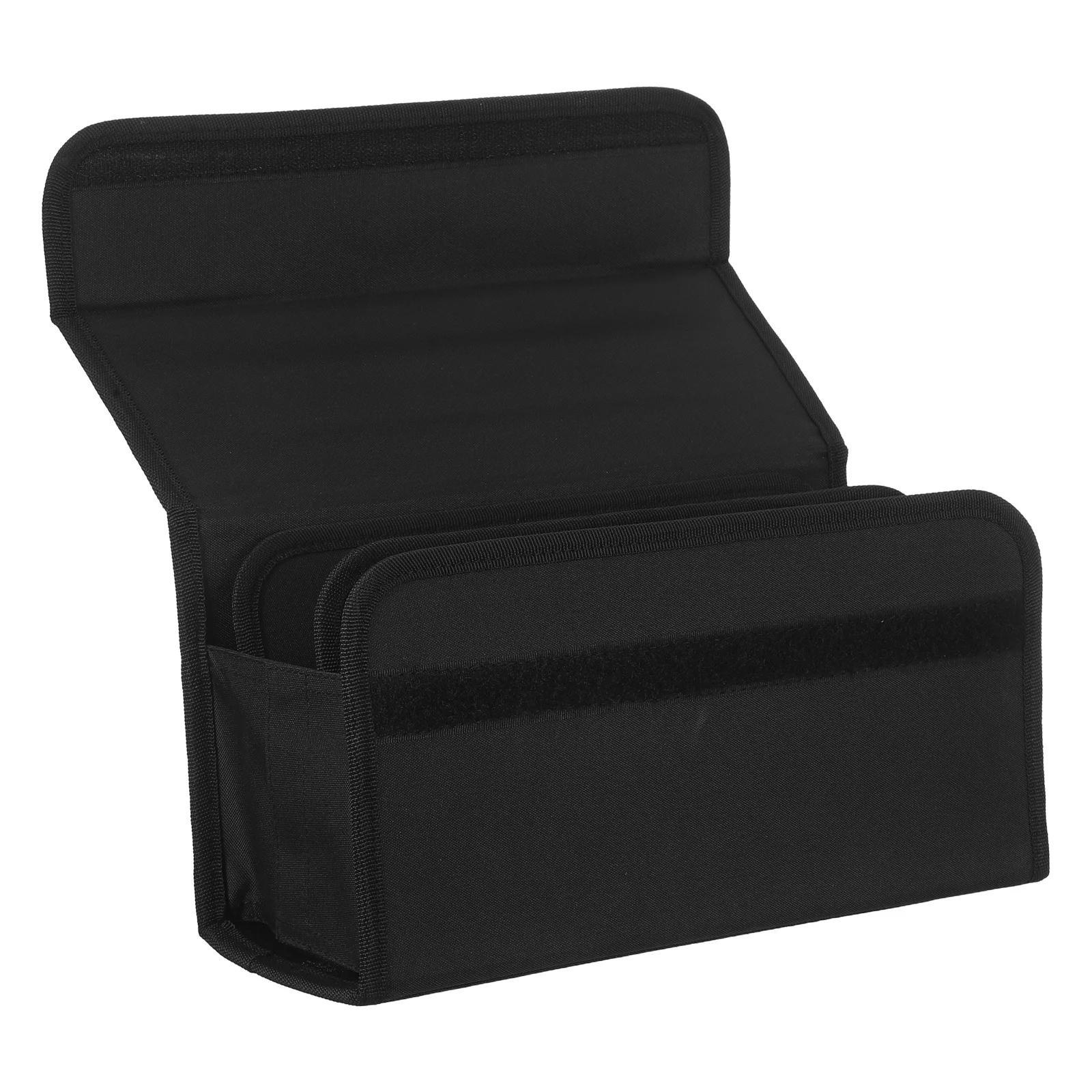 

80 Slots Marker Carrying Bag Solid Color Portable Storage Pouch Black Elastic Straps Detachable Shoulder Strap for Art Craft