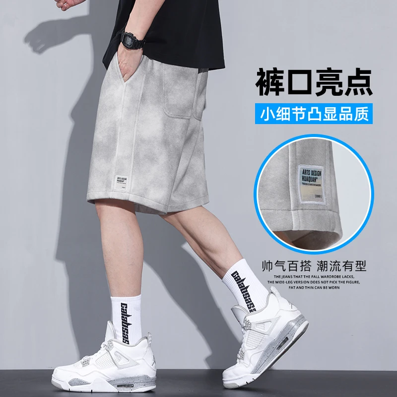 New Chinese style shorts for 2024, hot selling men with a sense of luxury, trendy and loose fit, sporty, five part summer thin i