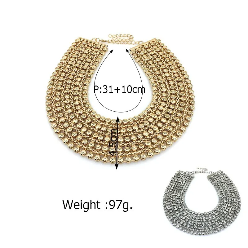 Alloy Big Chokers Necklace Fashion Statement Collar Chunky Necklaces For Women Girls Party Accessories 2022