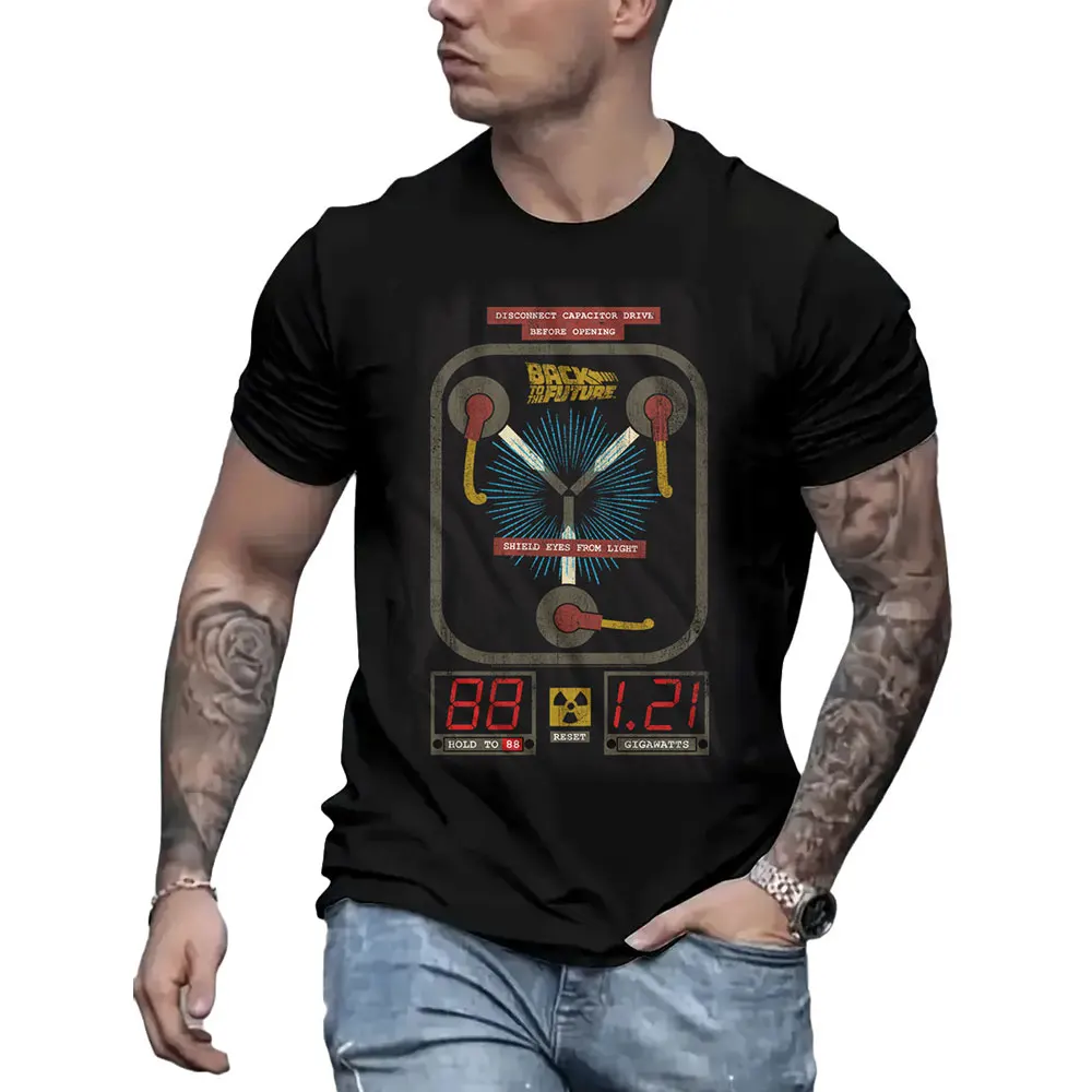 

Flux Capacitor 1230 Back To The Future Vintage Sic Fi Gift t shirt 80s movies Time Machine Graphic Clothes All size Tops S-6XL
